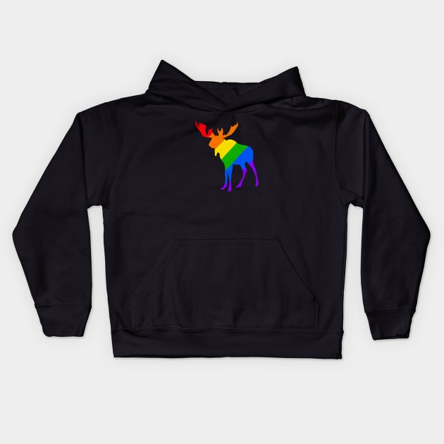 Pride Moose Kids Hoodie by DashingGecko